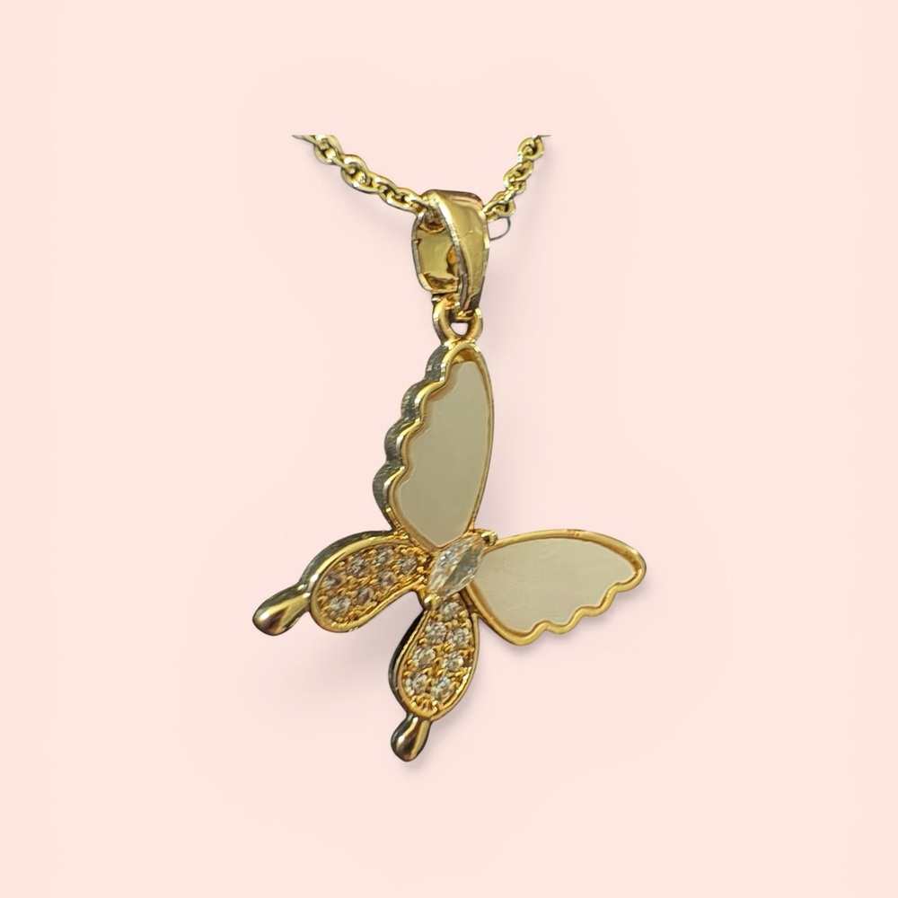 Adina Eden Gold Butterfly Pendant Necklace - Picture 2 of 4